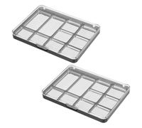 TOVINANNA Palette de Fards à Paupières Vide Magnétique 2pcs en As Argenté avec Couvercle Transparent, Résistante et Facile à Transporter pour Maquillage DIY