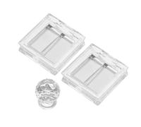 TOVINANNA Palette de Maquillage Vide Blanche 2X7016 4 Godets Aluminium 1/2 Palette Compacte Rechargeable pour Fards à Paupières Rouges à Lèvres et Poudre Outil Cristal DIY pour