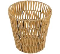 TOVINANNA Panier à Linge Tressé en Pp et Fer Corbeille à Papier Ajourée Kaki Petit Panier Multifonction 20x20x15 Cm pour Chambre Cuisine Poubelle Décorative et Pratique