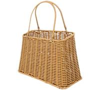 TOVINANNA Panier de Courses Tressé en Imitation Rotin Panier d'Épicerie Multifonction Léger et Portable Pratique pour Pique-Niques Fruits et Fleurs Naturel