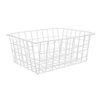TOVINANNA Panier de Rangement pour Congélateur Coffre 28x21,5x12 Cm en Fil Métallique Blanc, Bac de Stockage Alimentaire Domestique, Organisateur Pratique pour Fruits, Légumes et En-cas
