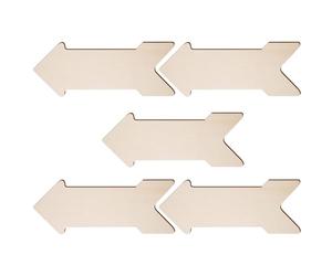 TOVINANNA Panneaux en Bois Brut Facile à Suspendre Surface Lisse pour Peinture Lot de 5 Forme Flèche 15x40cm Décoration Rustique pour Mariage ou Extérieur