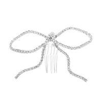 TOVINANNA peigne à cheveux arc pinces à cheveux en cristal pinces à strass clips d'arc pour les femmes les filles s'inclinent pour les cheveux cuivre Silver