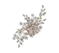 TOVINANNA Peigne à Fleurs Voile Noir Perle Femmes Gland Peigne à Cheveux Strass Femme Cheveux D'or Peignes à Clip Fantaisie De Mariée Casque Future Mariée Mariage Golden Alliage De Zinc