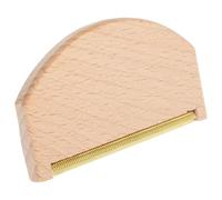 TOVINANNA Peigne à Laine Manuel en Bois Lame en Cuivre Doré Brosse Anti-Peluches pour Vêtements en Laine Pull et Tricots Outil Portable pour Éliminer Bouloches Épilateur Textile pour