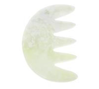 TOVINANNA Peigne de Massage Jade Naturel à Dents Larges Outil de Grattage pour Chevelu Visage et Corps Effet Rafraîchissant Ergonomique pour Auto-massage Énergétique
