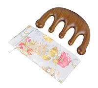 TOVINANNA Peigne En Bois De Santal à Dents Larges Massant Pour Cuir Chevelu Confortable, Stimulation Circulation Sanguine, Massage Relaxation Pour Adultes, Usage Quotidien Pochette Textile