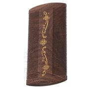 TOVINANNA Peigne en Bois de Santal Doré 12 CM à Dents Fines Peigne Double Face Antipelliculaire pour Femmes et Animaux Outil de Toilettage Portable pour Cuir Chevelu Sensible et Coiffure