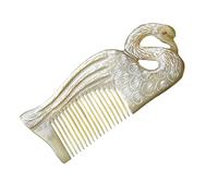 TOVINANNA Peigne Sculpté Corne de Bœuf Double Face Peigne Antistatique pour Cheveux Lisses et Démêlés Pratique pour Coiffure Maison et Voyages