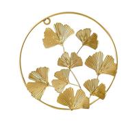 TOVINANNA Pendentif Mural en Fer Forgé Ginkgo Doré Décoration Murale Feuille de Ginkgo 1 Pièce Ornement Suspendu pour Salon Balcon et Jardin Design Ajouré Décor Nordique Élégant