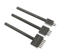 TOVINANNA Perforatrice à Cuir 3 Pièces en Acier Rangée de Trous 6 Mm Espacement, Outil Professionnel pour Perforer Ceinture et Artisanat Cuir, Accessoire DIY pour Travaux Manuels