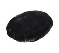 TOVINANNA Perruque Courte Noire Pour Hommes Cheveux Humains Topper Naturel Pour Masquer La Calvitie Look Stylé Pour Événements Spéciaux