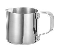 TOVINANNA Pichet à Mousse en Acier Inoxydable 100ml Argenté Compact pour Latte Art Amélioré, pour Préparer des Boissons Caféinées Chez