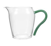 TOVINANNA Pichet Distributeur de Thé en Verre Épais 1 PC Poignée Jade Résistante la Chaleur Froid, Pot à Jus en Verre Anti- pour Usage Ménager, Théière Pratique Cuisine Table