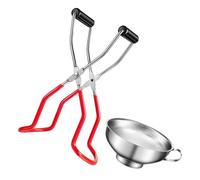 TOVINANNA Pince à Bocaux Antidérapante Manche Long Isolant Thermique, Ustensile Cuisine Multifonction pour Levage et Ouverture de Bocaux en Verre, Outil Professionnel Sûr et Confortable,