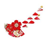 TOVINANNA Pince à Cheveux Kimono avec Glands Forme de Fleur Accessoire Traditionnel pour Hanfu et Kimono Rouge