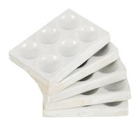 TOVINANNA Plaques de Réaction en Céramique 5 Unités 6 Puits Blanc pour Essais Chimiques et Analyses en Laboratoire Scientifique