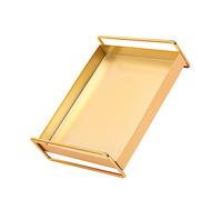 TOVINANNA Plateau De Rangement Doré Multifonctionnel Pour Bureau Organisateur De Bureau Et Présentoir à Bijoux Élégant Finition Métallique Polyvalente