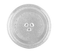 TOVINANNA Plateau Tournant en Verre Blanc pour Micro-ondes, Pièce de Rechange Facile à Nettoyer Forme Délicate et Design Unique, Accessoire Pratique Cuisine