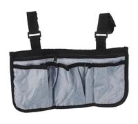 TOVINANNA Pochette Latérale Grise Multifonction pour Fauteuil Roulant et Poussette Paquet de Rangement Suspendu à 3 Compartiments avec Sangles Robustes Organisateur Extérieur Pratique