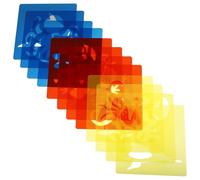 TOVINANNA Pochoirs de Dessin Réutilisables Animaux Colorés 12 Modèles 1er Lot en Plastique Lavables pour Garçon et Filles Aquarelle et Peinture Créative Éducative Arts et Loisirs