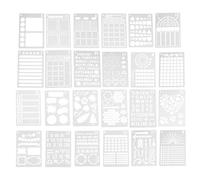 TOVINANNA Pochoirs pour carnets A5 24pcs en plastique blanc avec bords lisses pour activités manuelles et cartes cadeaux