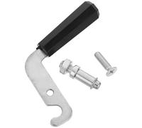 TOVINANNA Poignée de Remplacement L-Forme pour Porte d'Insert de Cheminée, Accessoire Métallique Résistant Chaleur pour Chauffage à Domicile Froide, 1 Set avec Vis