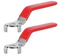 TOVINANNA Poignée de Vanne à Bille en Fer 2 Pièces avec Vis 10 MM Levier de Robinet Extérieur Rouge Diamètre du Trou 6 X 10 MM Remplacement pour Robinet de Tuyau D’Arrosage Fixation