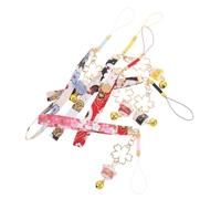 TOVINANNA Porte-clés Chat Maneki Neko Breloque Chaîne Cloche Pendentif Dragonne Téléphone Ornement