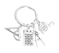 TOVINANNA Porte-Clés Décoratif Mathématiques Pendentif Règle Triangle Calculatrice Créatif pour Paquet ou Clés