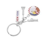 TOVINANNA Porte-Clés Souvenir Américain avec Drapeau et Statue Accessoire Métallique Présents Fête de L'Indépendance Décoration Patriotique Thème New York