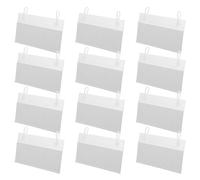 TOVINANNA Porte-Étiquettes Réutilisables pour Paniers 60 Pcs Transparent Clips Plastiques et 20 Feuilles Papier Blanc, Support Prix Supermarché pour Étagères Grillagées, Affichage