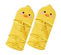 TOVINANNA Porte-Houppette de Dessin 2Pcs Jaune Support Mural pour Éponge de Maquillage Étagère à Éponge de Beauté Organisateur de Cosmétiques Pratique pour Salle de Bain