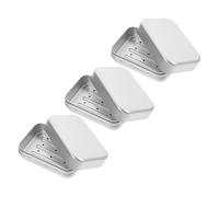 TOVINANNA Porte-Savonnette Aluminium Grand Format Double Couche avec Couvercle et Égouttoir Amovible Boîte à Savonnette Étanche 3 Pièces Salle de Bain Cuisine Organisateur de Savonnette