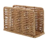 TOVINANNA Porte-serviettes en Papier Imitation Rotin Tressé, Support Stable en Fer Socle, Rangement Vertical pour Serviettes de Table, Distributeur Polyvalent Cuisine et Salle à Manger,