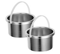 TOVINANNA Pot à Cire 2 Pièces en Aluminium 500 Ml Cuve Métallique de Rechange pour Chauffe-Cire Usage Domestique et Professionnel Épilation