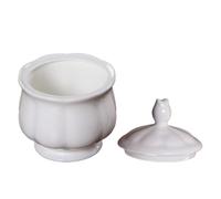 TOVINANNA Pot à Sucre en Porcelaine Fine Blanche 180 Ml Couvercle Bonbonnière en Céramique Multifonction pour Café Sucre et Épices Récipient de Rangement Pratique et Esthétique