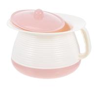 TOVINANNA Pot de Chambre Portable en Plastique Robuste Couvercle Hermétique Urinoir pour Personnes Âgées et Garçon et Filles Adapté à L'Hôpital la Maison Dimensions 21 X 18.5 X 14 CM Rose
