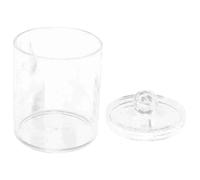 TOVINANNA Pot de Rangement Transparent pour Cotons-Tiges Couvercle Anti-Poussière, Format Compact et Résistant, Adapté aux Accessoires de Maquillage et Salle de Bain
