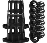 TOVINANNA Pots Hydroponiques en Filet 50 Pièces Panier de Plantation pour Légumes Balcon Culture de Plantes Vertes Contrôle des Racines Gobelets à Mailles pour Jardin et Seau Plastique Hauteur 45 Mm