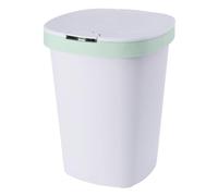 TOVINANNA Poubelle à Bouton-Poussoir avec Couvercle Grosse Capacité L Plastique Vert Clair Silencieuse et Pratique Cuisine Salon et Salle de Bain Poubelle avec Système D’Ouverture