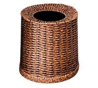 TOVINANNA Poubelle en Rotin Tressé sans Couvercle 12 L avec Bac Intérieur Amovible en Plastique Corbeille à Papier Décorative pour Salle de Bain Chambre ou Bureau Poubelle D’Intérieur