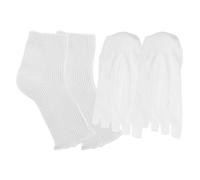 TOVINANNA Protection UV Pieds Lot de 2 Chaussettes à Ongles UV Séparation des Orteils Blanches pour Pédicure à Domicile et Soins des Ongles en Gel