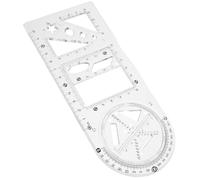 TOVINANNA Règle Géométrique Multifonctionnelle en Plastique Pochoirs à Dessin pour Étudiants Modèle de Peinture Géométrique Outil de Dessin Technique pour École et Bureau Set 1 Pièce