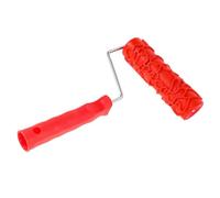 TOVINANNA Rouleau à Peinture Décoratif Texturé en Caoutchouc Rouge, Réutilisable et Sûr pour Murs, pour Décoration Murale DIY et Finition Intérieure