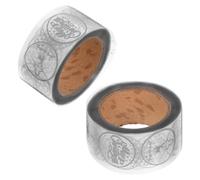 TOVINANNA Rouleau de 2 Rouleaux d'Autocollants Transparents Flocons de Neige Métallisés et Rennes de Noël 500 Pièces Autocollants Festifs pour Enveloppes Cartes de Vœux et Emballages