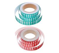 TOVINANNA Ruban Adhésif Réfléchissant Fléché 30Mm X 20M 2 Rouleaux Autocollants d'Indication de Direction pour Canalisations Signalisation Sécurité Industrielle Visibilité Améliorée en