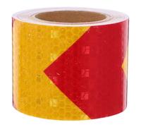 TOVINANNA Ruban Adhésif Réfléchissant Fléché Jaune-Rouge 5 CM X 5 M Autocollant de Sécurité Automobile DIY Film Réfléchissant Extérieur pour Voitures Camions et Vélos Bande de