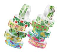 TOVINANNA Ruban Adhésif Washi Décoratif 12 Rouleaux Motif Flamant Rose Transparent Bande Adhésive Artisanale pour Scrapbooking Journal Intime et Loisirs Créatifs