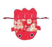 TOVINANNA Sachet à Cordon en Brocart Rouge Grand Format de Poisson Rouge, Paquet à Dragées Mariage, Pochette Sucrée pour Bonbons et Petits Objets, Accessoire Pratique pour Événements